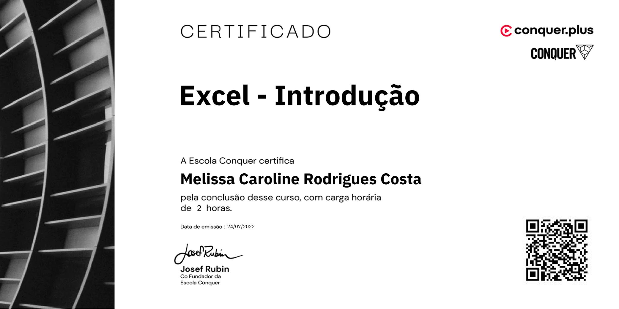 Certificado de Excel - Introdução